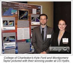 College of Charleston’s Kyle Ford and Montgomery Taylor pictured with their winning poster at US Hydro.