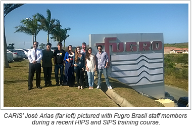 CARIS' José Arias (far left) pictured with Fugro Brasil staff members during a recent HIPS and SIPS training course.