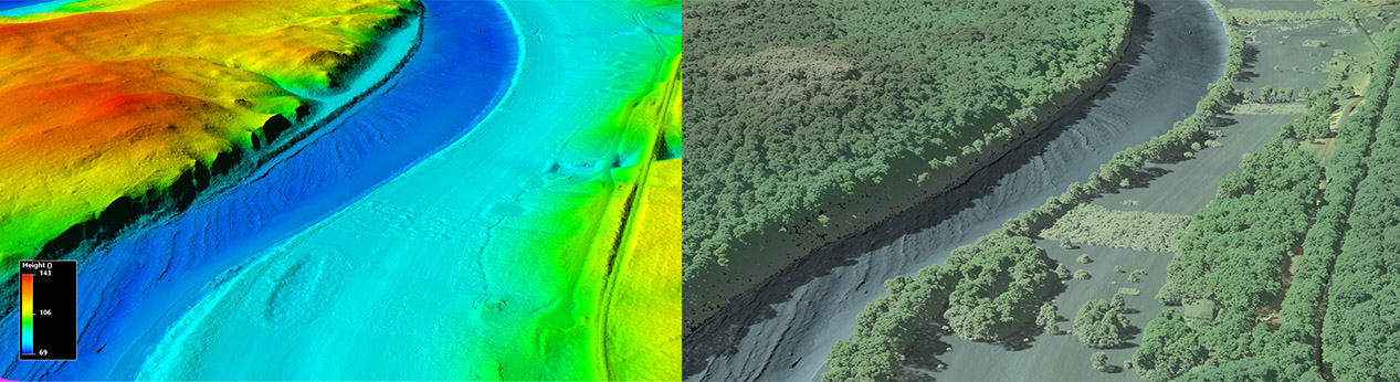 Potomac River imaged with and without vegetation