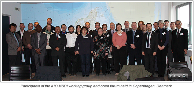 Participants of the IHO MSDI working group and open forum held in Copenhagen, Denmark.
