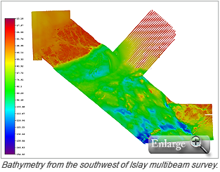 Bathymetry from the southwest of Islay multibeam survey.