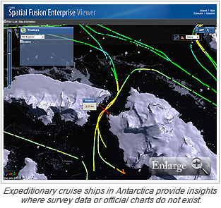 Expeditionary cruise ships in Antarctica provide insights where survey data or official charts do not exist.