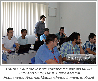 CARIS´ Eduardo Infante covered the use of CARIS HIPS and SIPS, BASE Editor and the Engineering Analysis Module during training in Brazil.