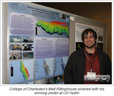 College of Charleston’s Matt Rittinghouse pictured with his winning poster at US Hydro.