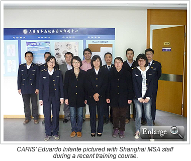 CARIS’ Eduardo Infante pictured with Shanghai MSA staff during a recent training course.