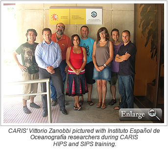 CARIS’ Vittorio Zanobbi pictured with Instituto Español de Oceanografía researchers during CARIS HIPS and SIPS training.