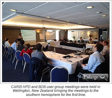 CARIS HPD and BDB user group meetings were held in Wellington, New Zealand bringing the meetings to the southern hemisphere for the first time.