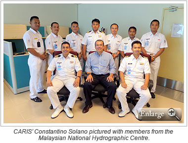 CARIS’ Constantino Solano pictured with members from the Malaysian National Hydrographic Centre