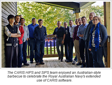 The CARIS HIPS and SIPS team enjoyed an Australian-style barbecue to celebrate the Royal Australian Navy's extended use of CARIS software.