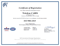 Teledyne CARIS ISO 9001:2015